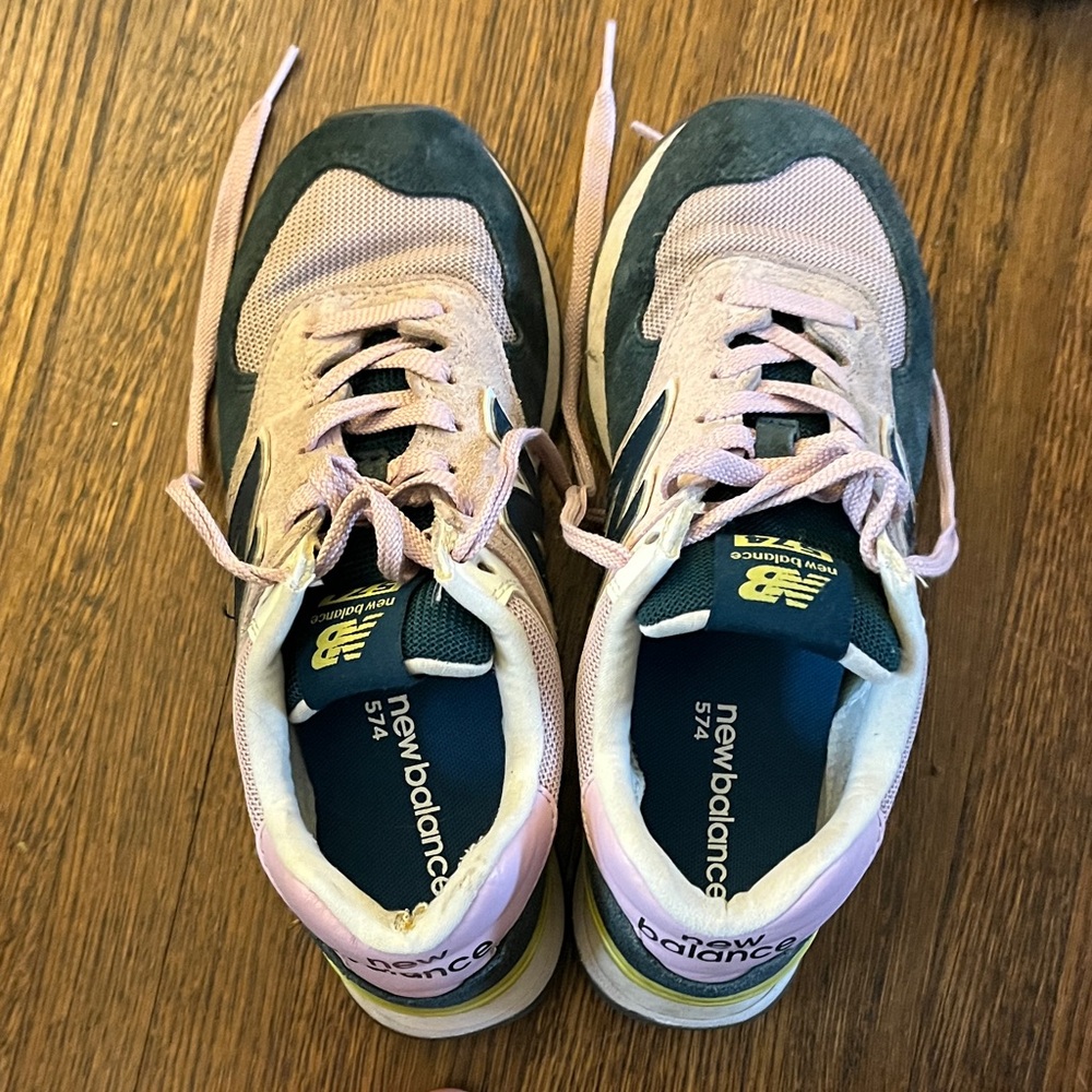 New Balance 574 in Pink and Dark Teal